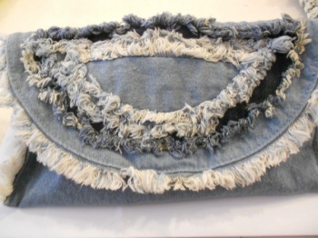 Faded Denim Clutch Bag