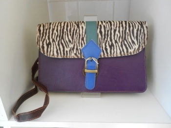 Leather  And Animal Print Satchel Bag