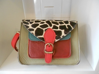 Leather and Animal Print Satchel Bag