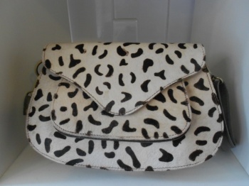 Leather Animal print Saddle Bag