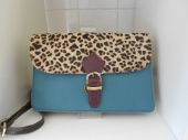 Leather And Animal Print Satchel Bag