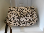 Leather And Animal Print Saddle Style Bag